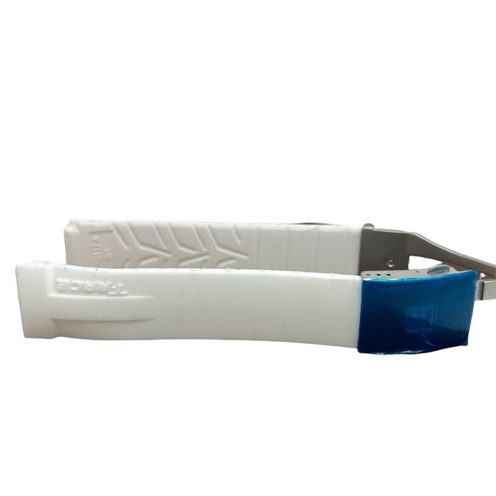 Mens Watch Band For Tissot TRace Replacement White Rubber Strap 21mm